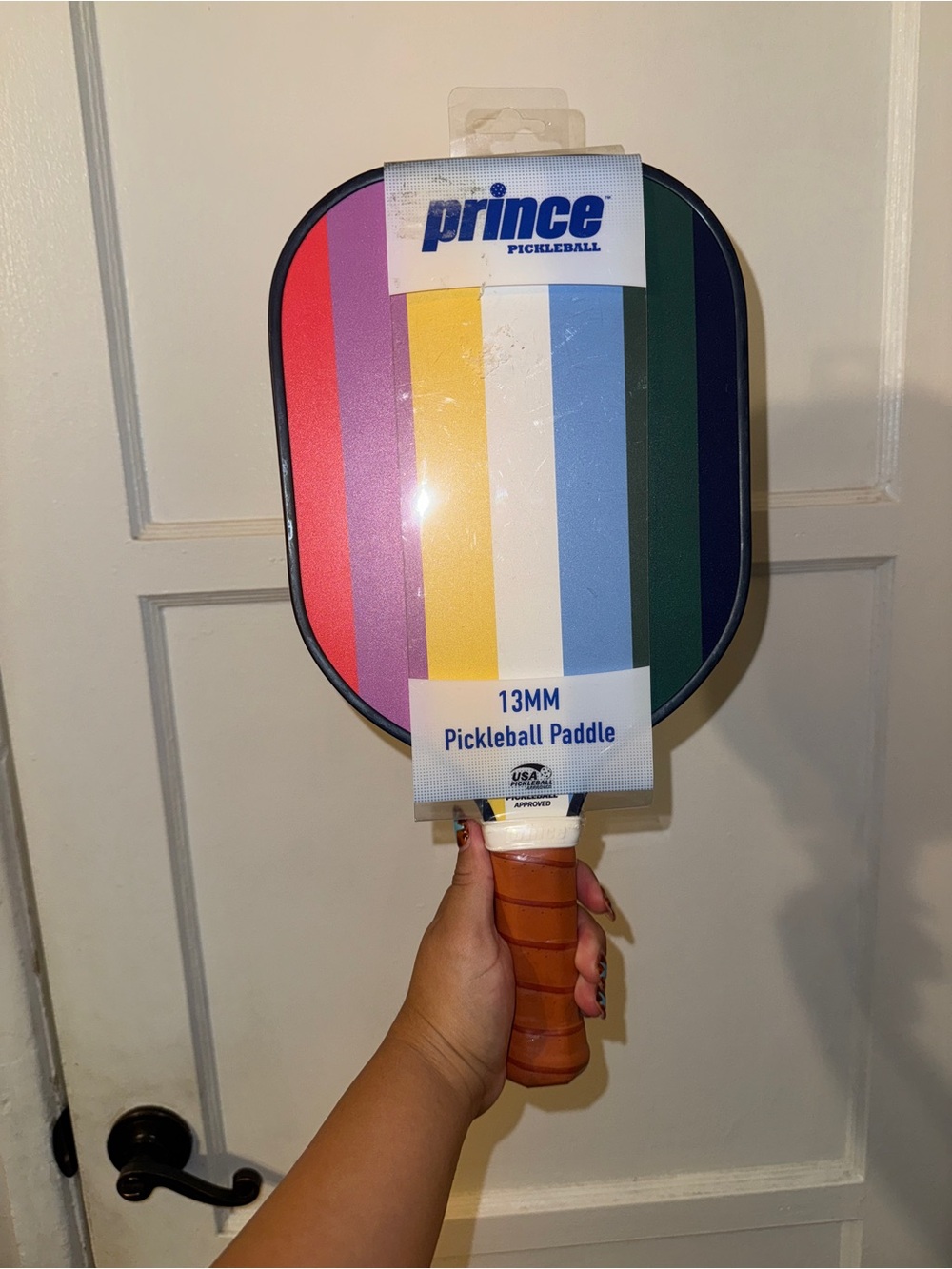 Prince Pickleball Paddle 13mm Rainbow Stripes